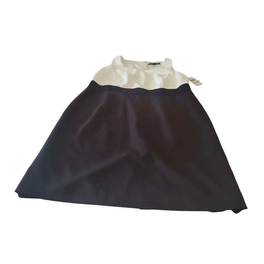 Nipon Boutique Women's 16W Colorblock Sleeveless Sheath Dress In Chocolate/White - Picture 6 of 15
